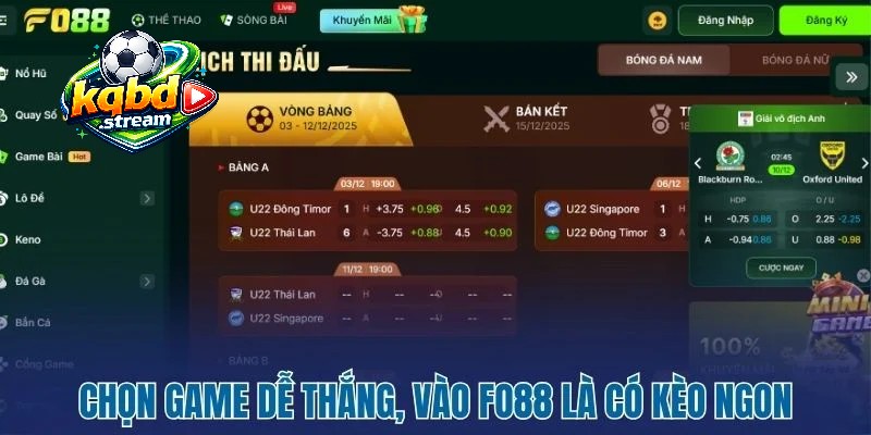 Hàng loạt mục cá cược hấp dẫn tại Fo88