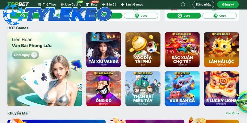 Topbet – thư viện game hấp dẫn, cuốn hút người chơi